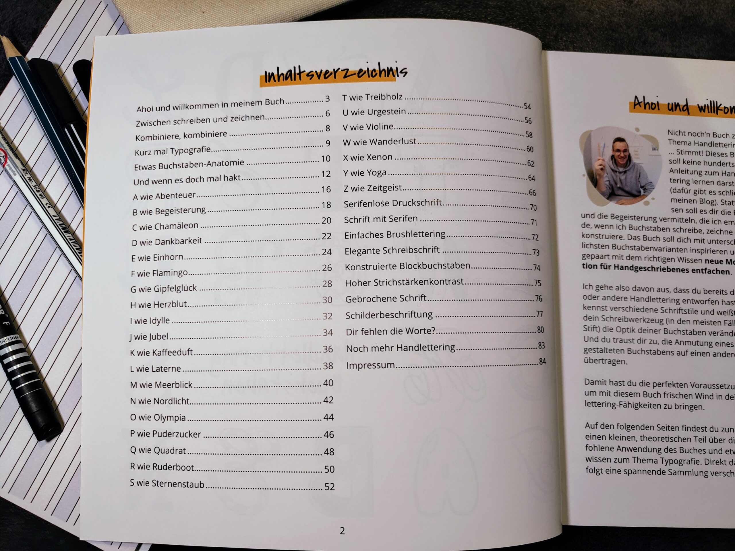 Handlettering Buchstaben – Timo Strauß – Inhaltsverzeichnis
